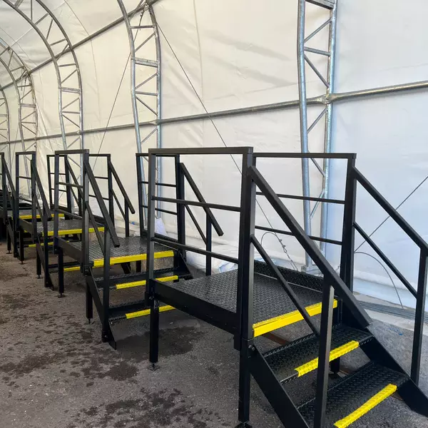 Steel Podium Steps for Toilet Blocks and Steel Staircase for Cabins and Wc 3 Tread Steel Stairs - Image 5