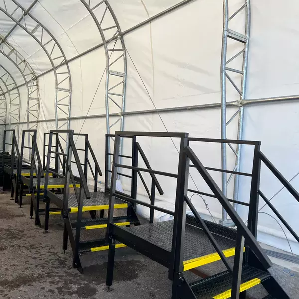 Steel Podium Steps for Toilet Blocks and Steel Staircase for Cabins and Wc 3 Tread Steel Stairs - Image 6