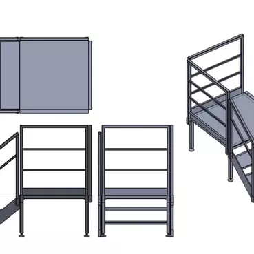 Steel Podium Steps for Toilet Blocks and Steel Staircase for Cabins and Wc 3 Tread Steel Stairs - Image 7