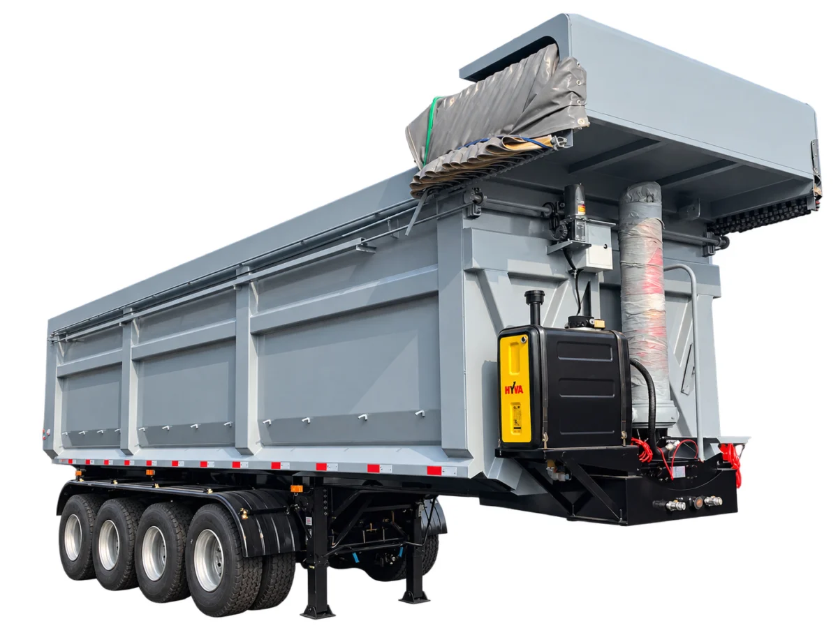 45m³ 4-Axle U-Shaped Rear Tipper with Lift Axle